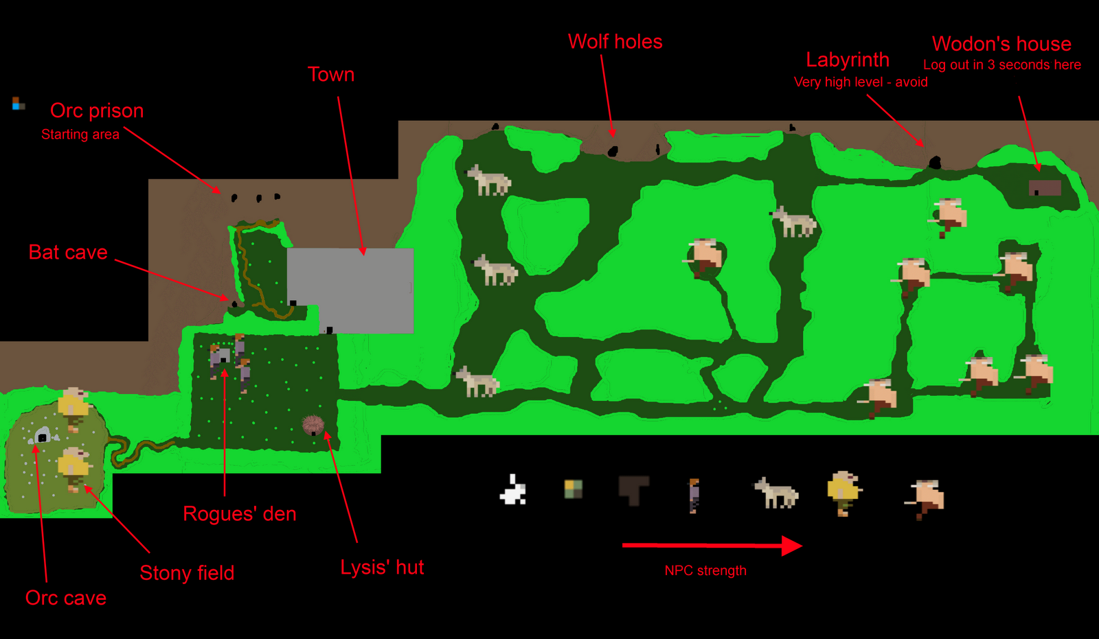 Wizard's Aberoth blog: Map and quest guide